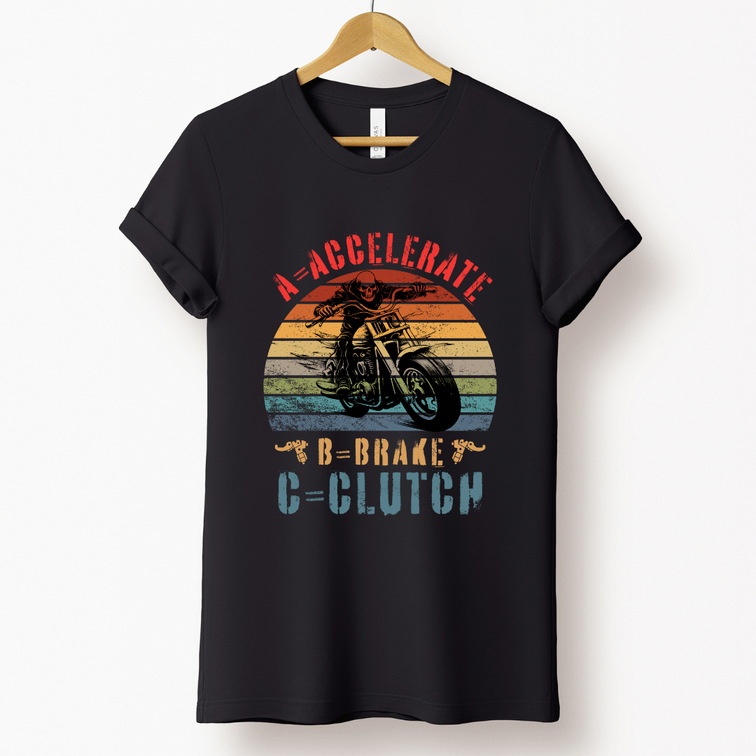 Biker : Biker Alphabets Black T-shirt