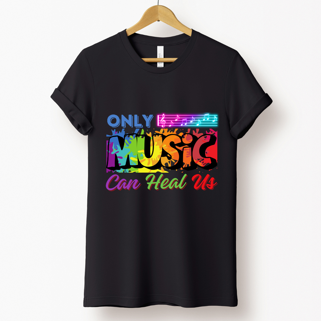 Music : Only Music Can Heal Us Black T-shirt