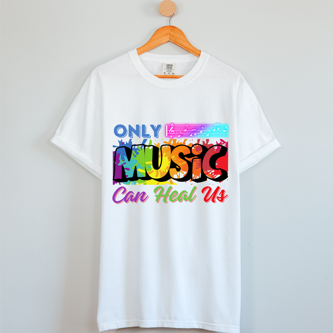 Music : Only Music Can Heal Us White T-shirt