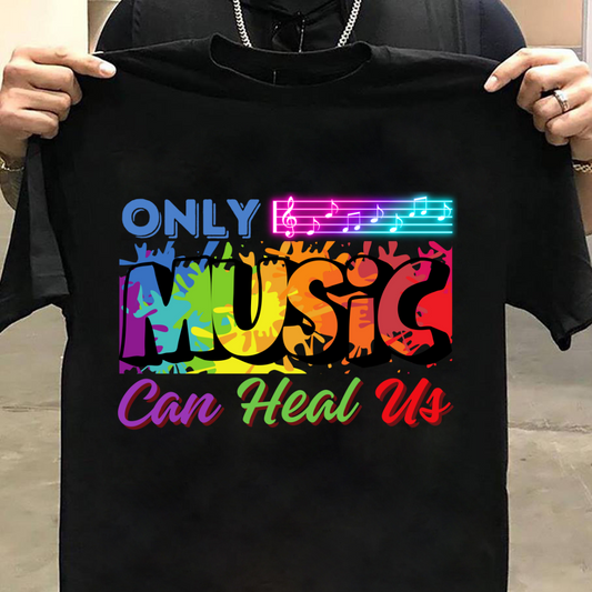 Music : Only Music Can Heal Us Black T-shirt