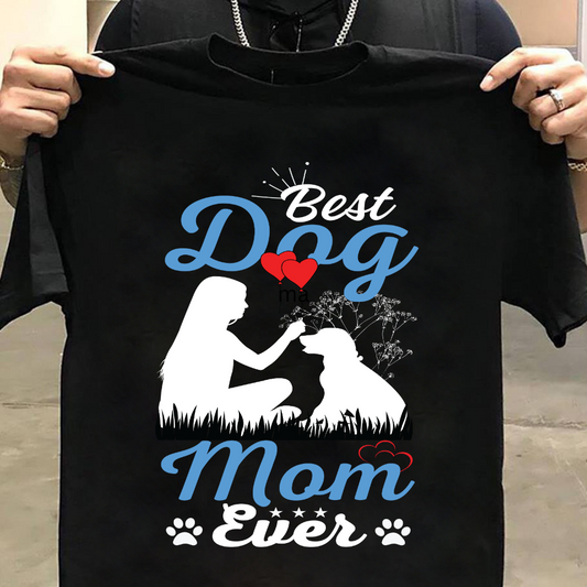 Dog Love : Best Dog Mom Ever Black T-shirt