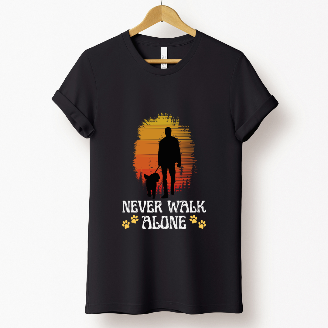 Dog Love : Never Walk Alone Black T-shirt