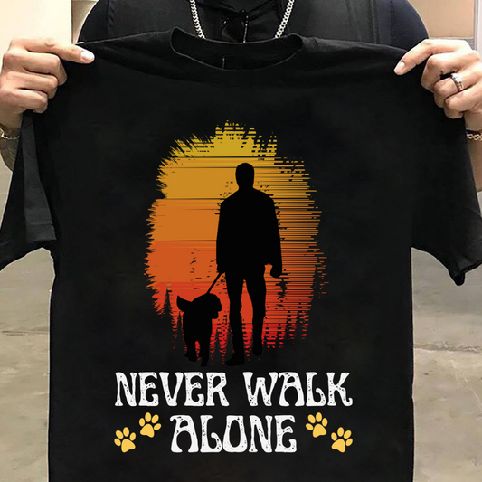 Dog Love : Never Walk Alone Black T-shirt