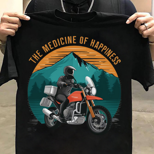 Biker : The Medicine Of Happiness 02 Black T-shirt