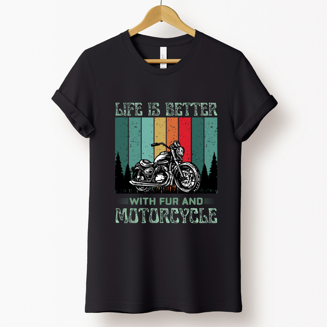 Biker : Life Is Better With Motorcycle Black T-shirt