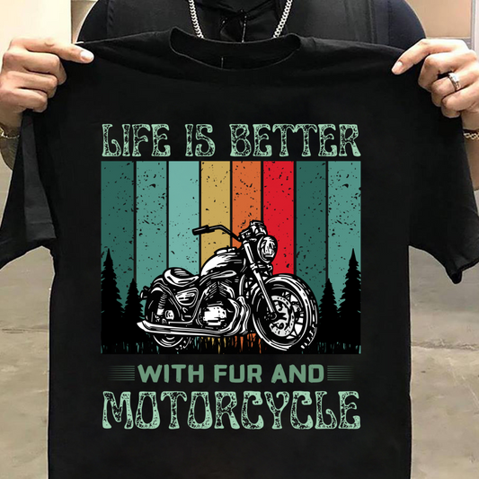 Biker : Life Is Better With Motorcycle Black T-shirt