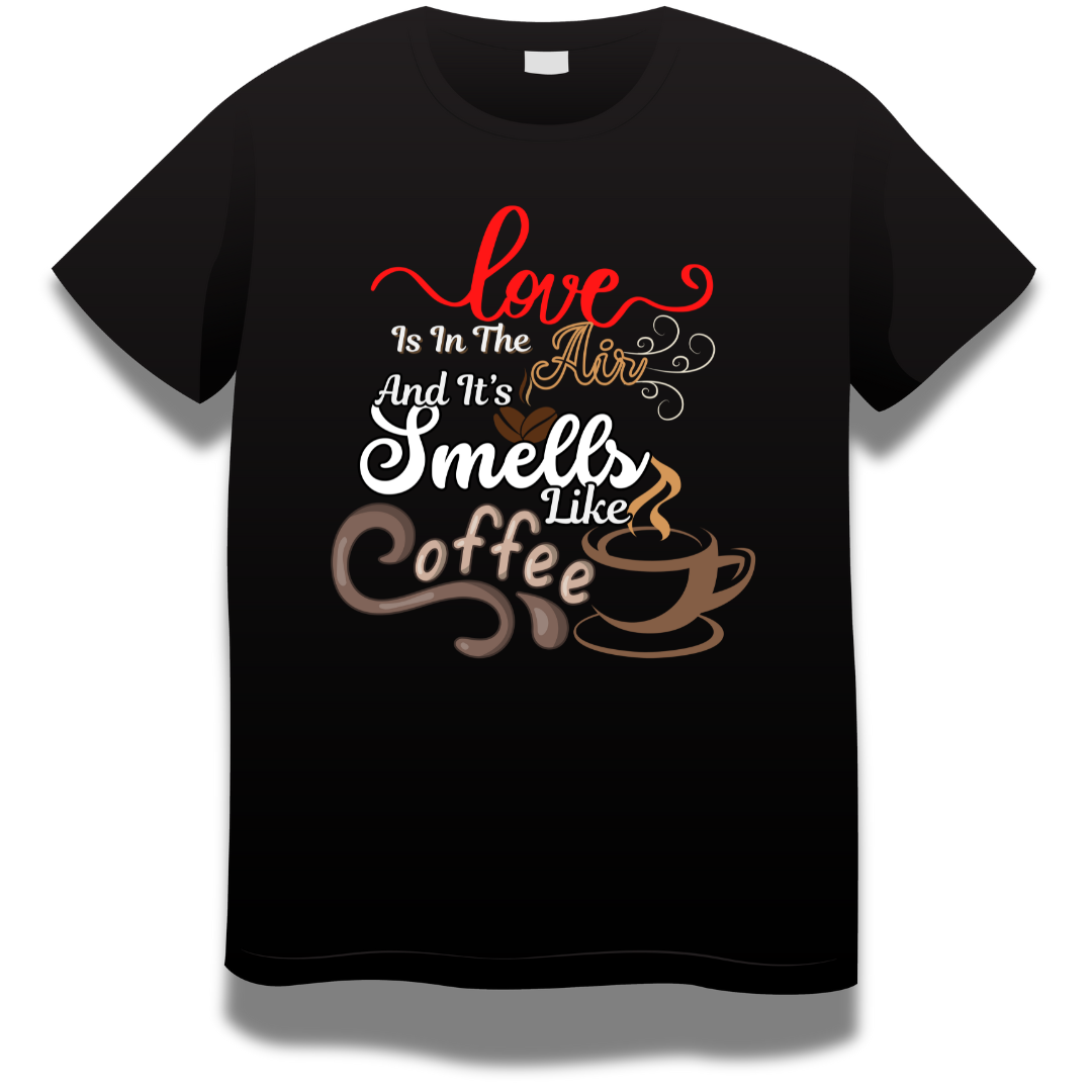 Coffee Love : Love Smells Coffee Black T-shirt