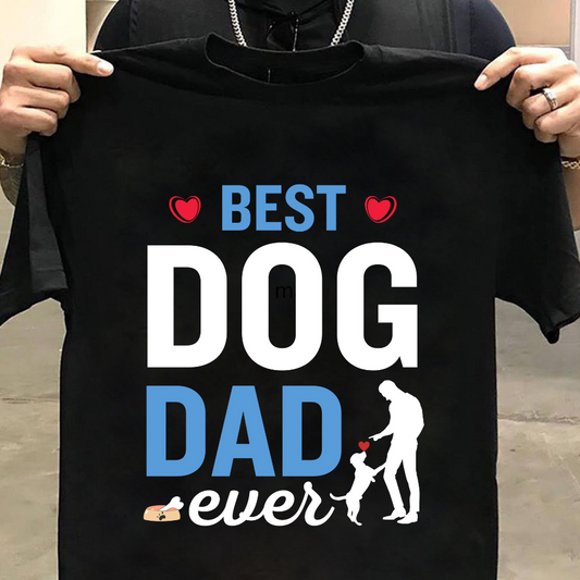 Dog Love : Best Dog Dad Ever Black T-shirt