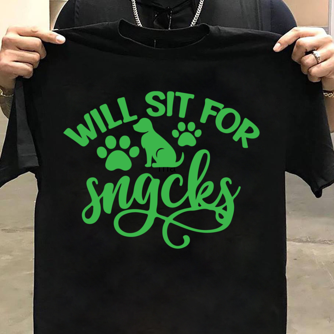 Dog Love : Will Sit For Snacks Unisex T-shirt