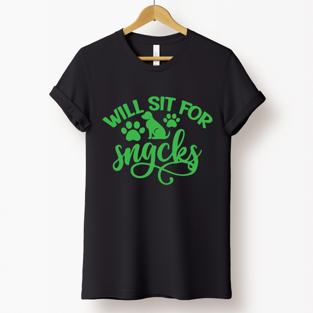 Dog Love : Will Sit For Snacks Unisex T-shirt