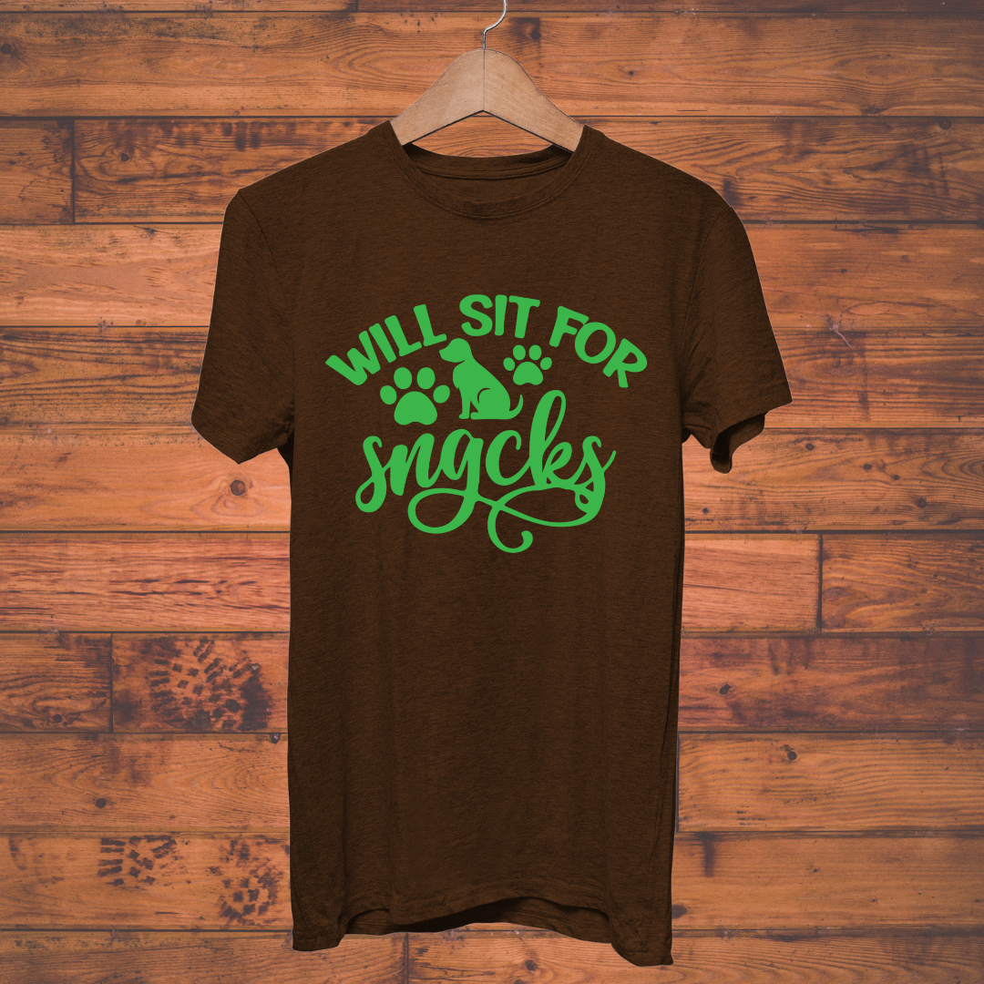 Dog Love : Will Sit For Snacks Unisex T-shirt