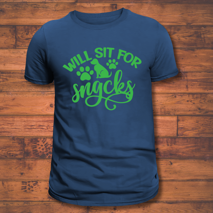 Dog Love : Will Sit For Snacks Unisex T-shirt