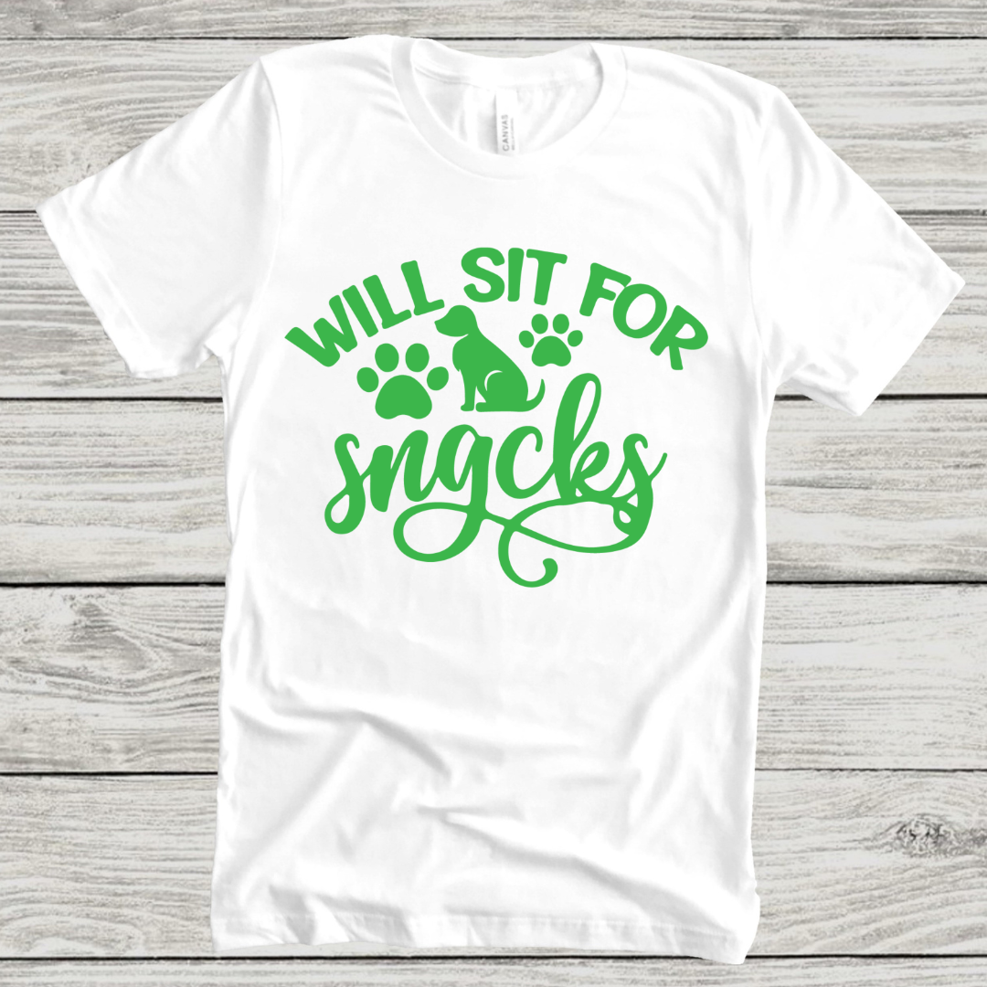 Dog Love : Will Sit For Snacks Unisex T-shirt