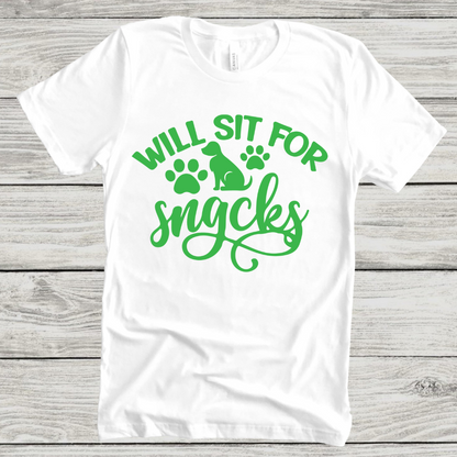 Dog Love : Will Sit For Snacks Unisex T-shirt