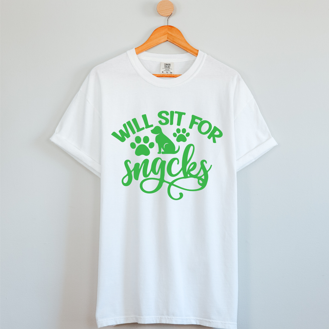 Dog Love : Will Sit For Snacks Unisex T-shirt